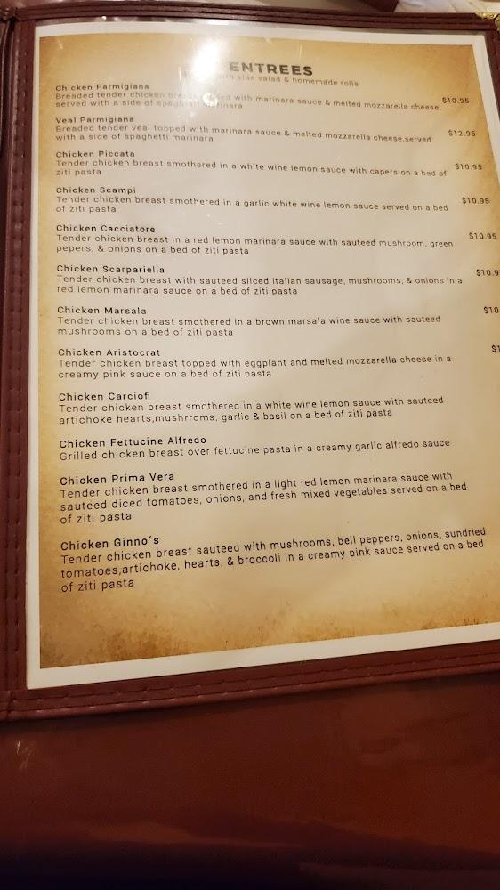 Ginno's Italian Restaurant Menu image 3