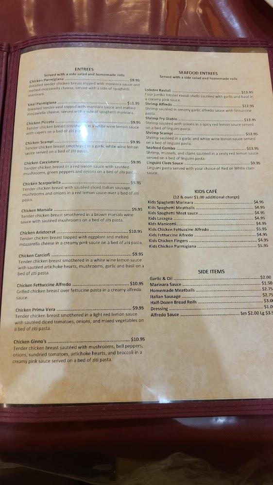 Ginno's Italian Restaurant Menu image 4